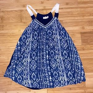 Blue spaghetti strap blouse.